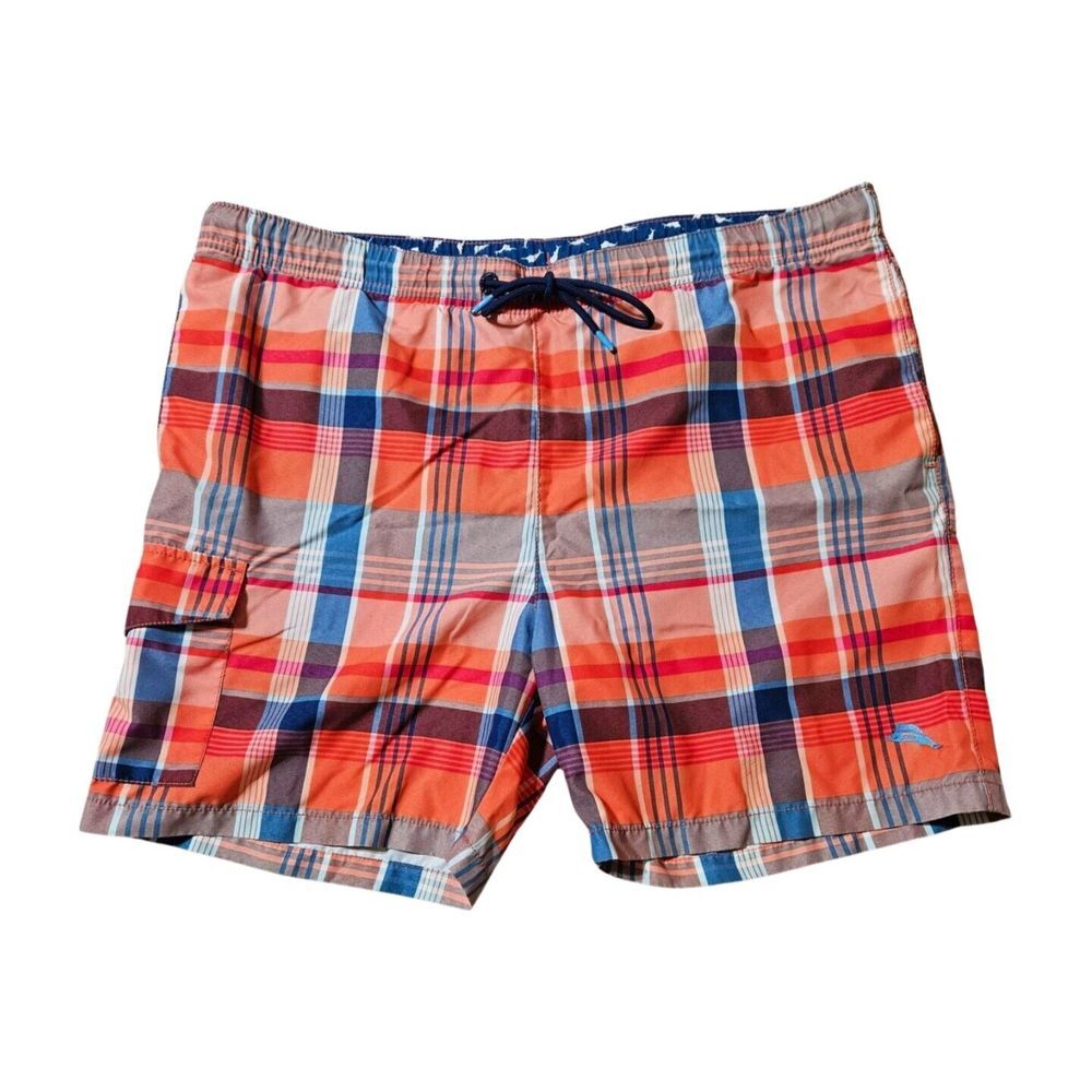 Tommy Bahama Naples Riviera Madras Classic Fit Plaid 6'' Swim‎ Trunks Men's M